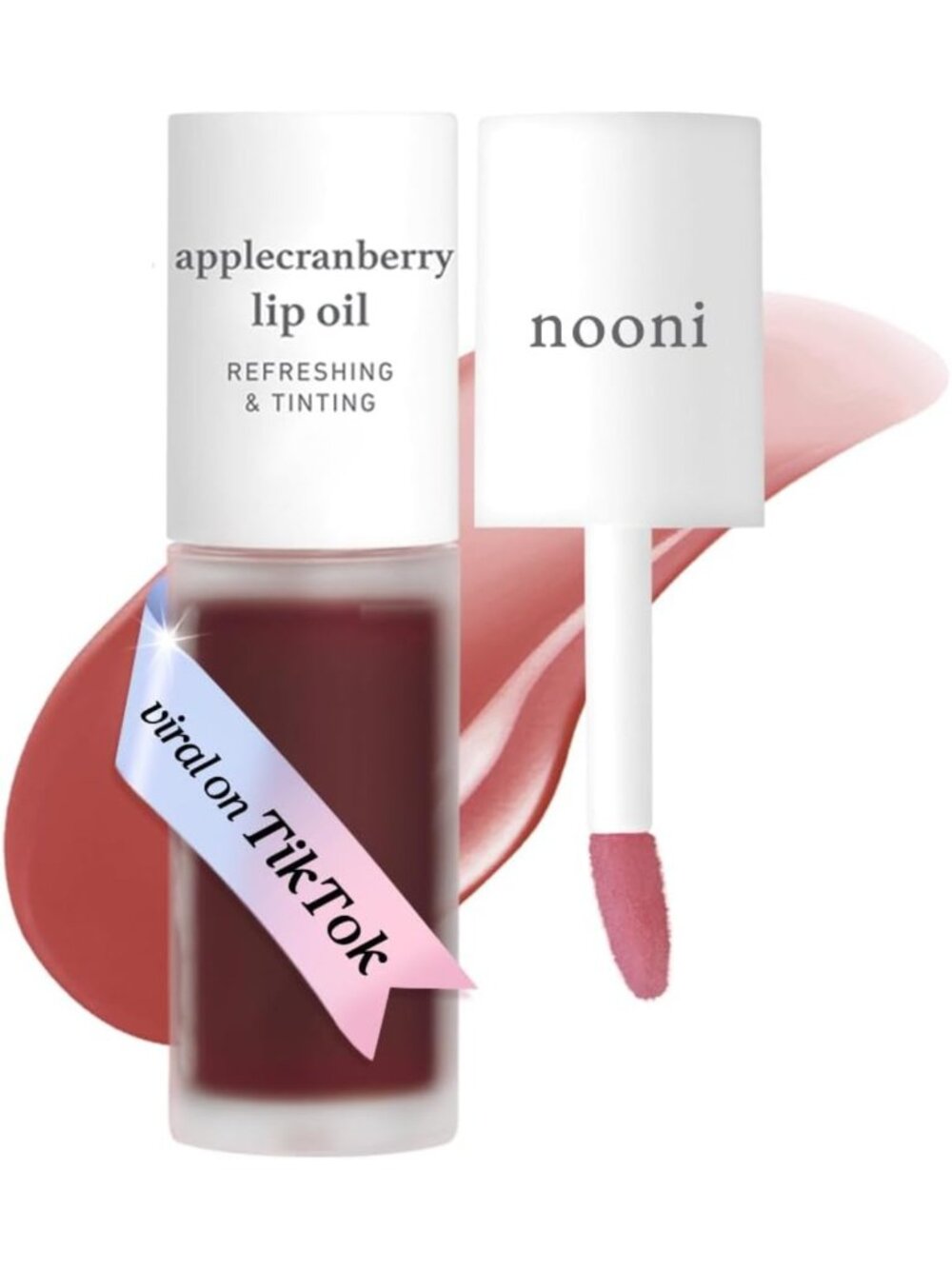 Korean Lip Oil - Apple Cranberry - Plumping Tinted Gloss for Hydrated Lips
